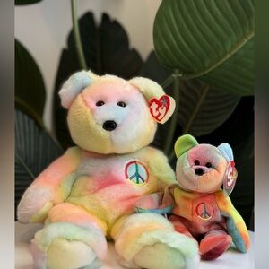 TY Beanie Babies ‘Peace Big Bear & Peace Little Bear’